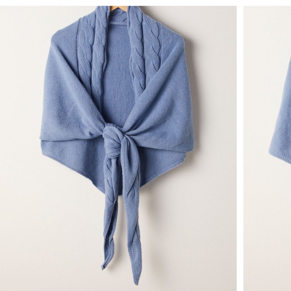 Free People Heritage Blue Knit Wrap Poncho NWT